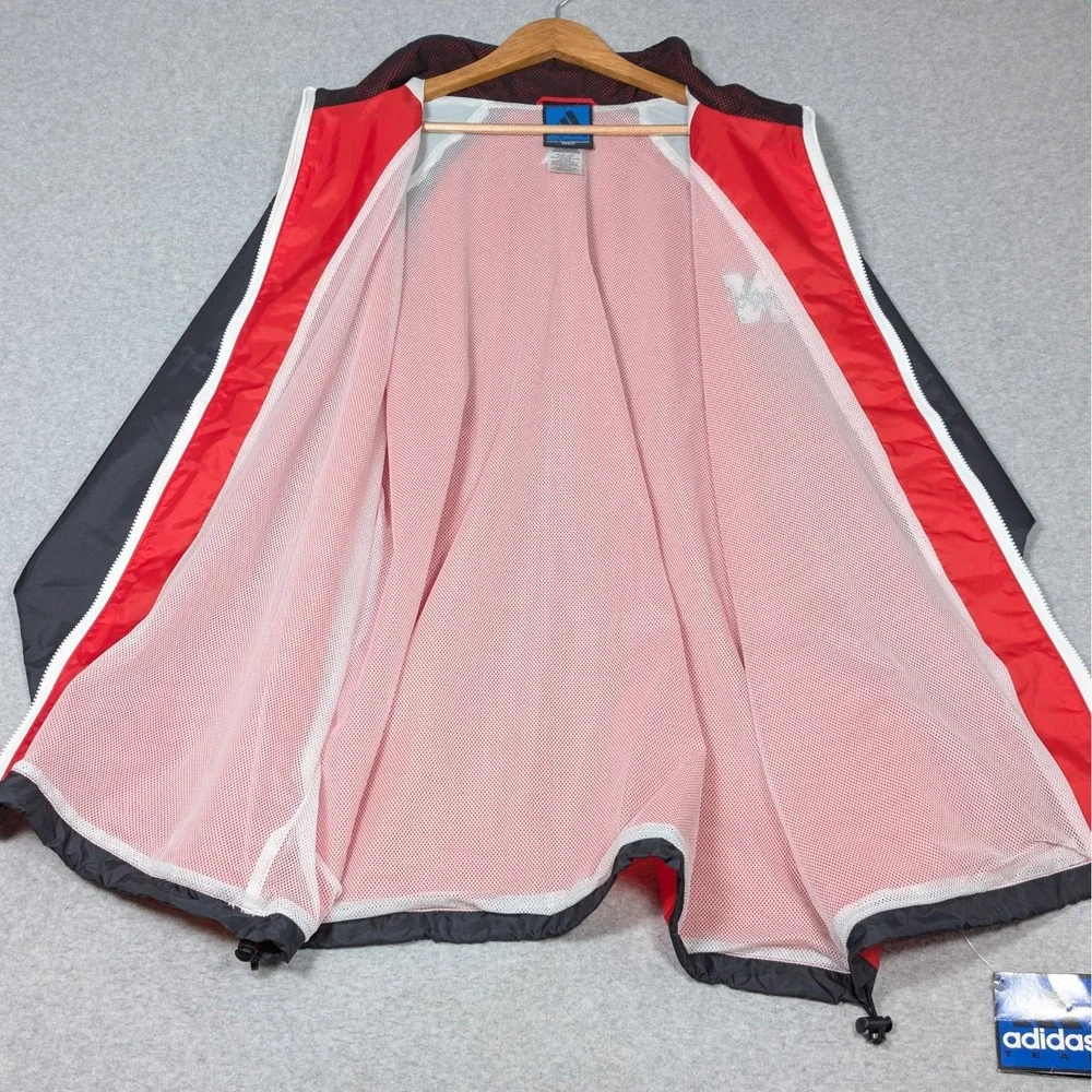 Vintage Adidas Nebraska Cornhuskers Travel Jacket Size 2XL XXL Windbreaker New